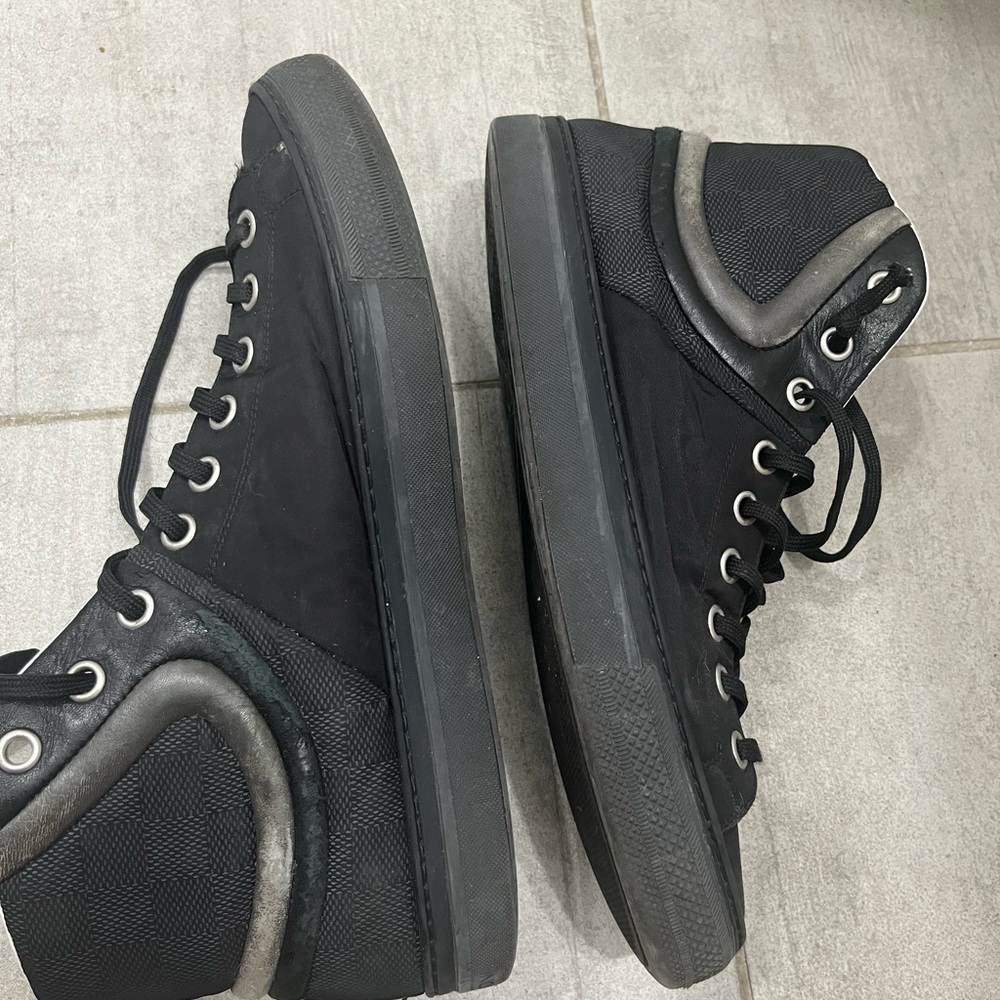 Louis Vuitton Damier Nylon Sneaker Boots 8.5 LV size Black